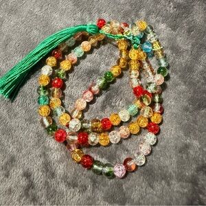Red and yellow tasbeeh with Tassel, perfect for everyday dhikr, and Ramadan gift